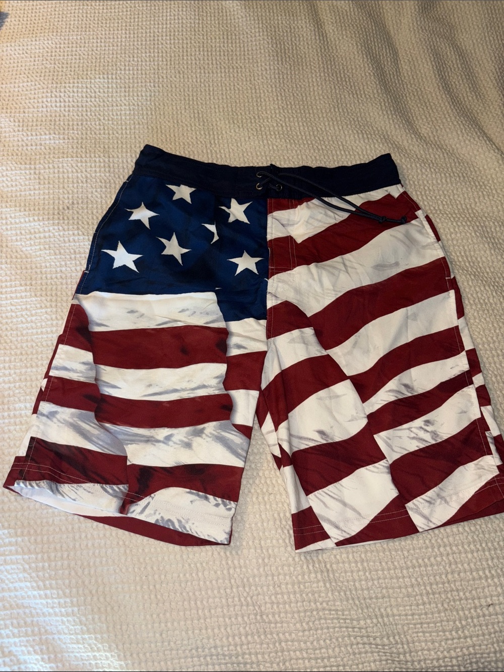 Men’s American Flag Swim Trunks - Red White Blue